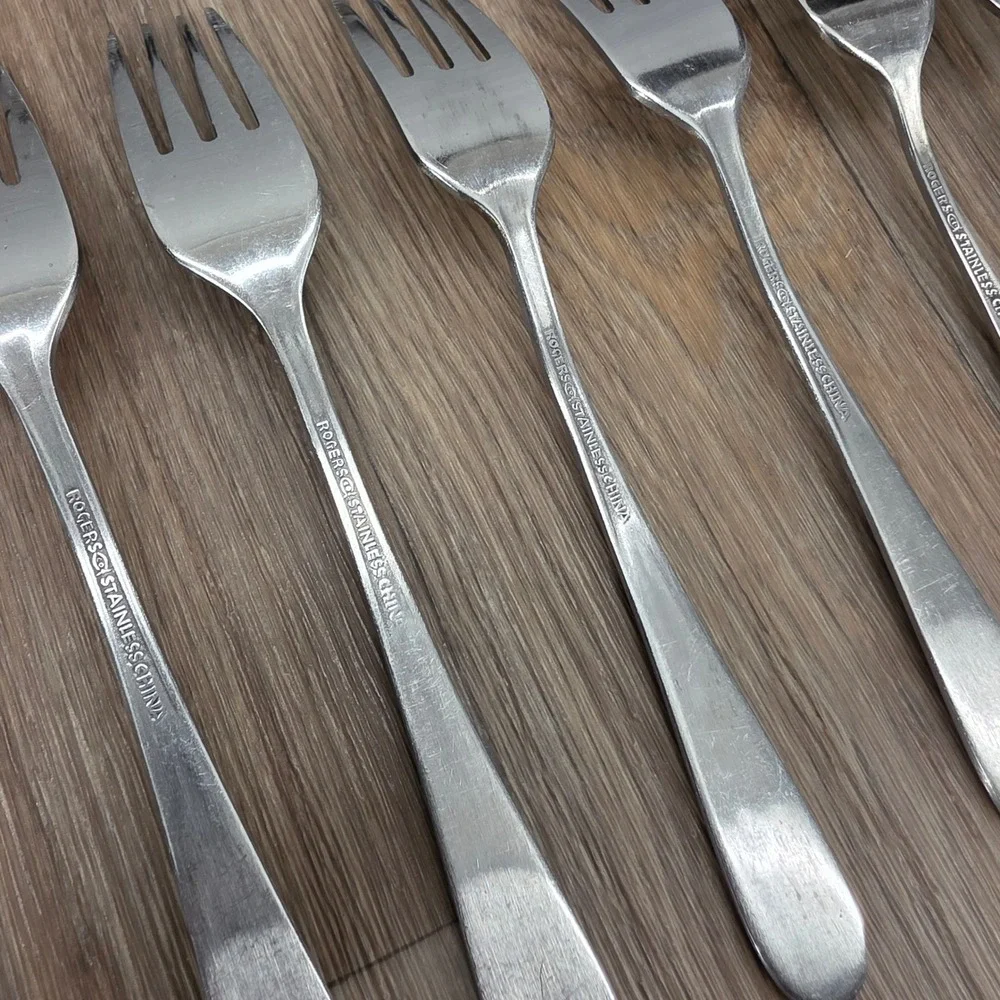 Vintage Rogers Floral Mist 20pc Stainless Flatware Set Service for 4 Rose